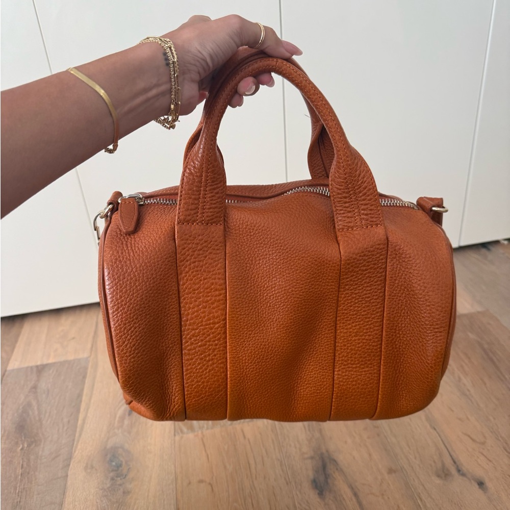 ALEXANDER WANG Soft Pebbled Lambskin Rocco in Camel with Pale Gold Hardware